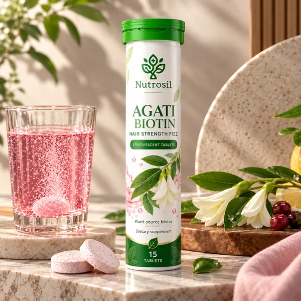 Agati Biotin Hair Care effervescent tablets, Nutrosil packaging preview